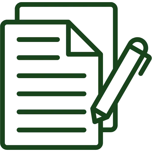 Icon of documents and pencil representing customized proposals for lawn care services by Green Escapes Lawn & Landscape.